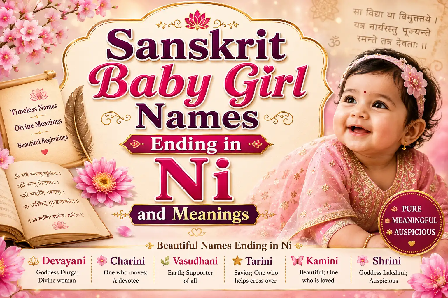 1000 Sanskrit Baby Girl Names Ending with Ni and Meanings