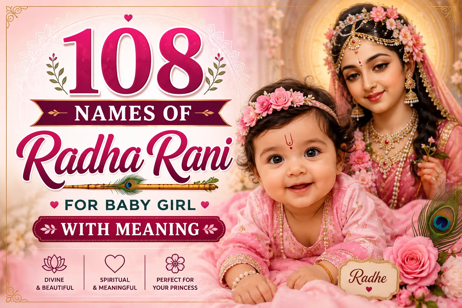 108 Names of Radha Rani for Baby Girl with Meaning