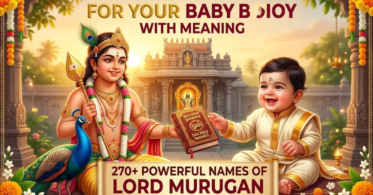 270+ Powerful Names of Lord Murugan for Your Baby Boy with Meaning